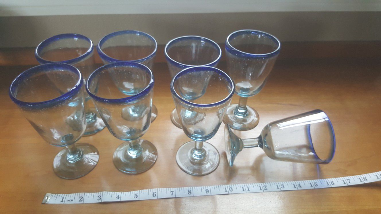 Handblown Mexican Glassware wine/margarita glasses