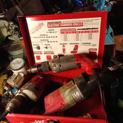 Milwaukee Sawzall Hammer Drill And Hole Shooter With Milwaukee Case