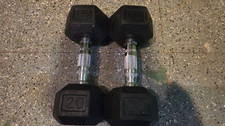 20LB RUBBER DUMBBELLS HEX DUMBBELL WEIGHTS
