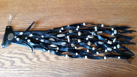 Motorcycle braid holder by Hawg.tyd leather