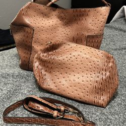 Leather Purse & Matching Crossover Bag