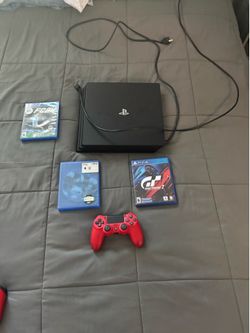 Ps4 pro with games and controller