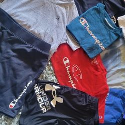 Boys Tshirts.champion N Hurĺey. ...sz 12/14..  15 Pieces 3 Shorts.sports sliders. ..4 Cha