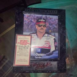 Dale Earnhardt Autograph Plaque (Man In Black)