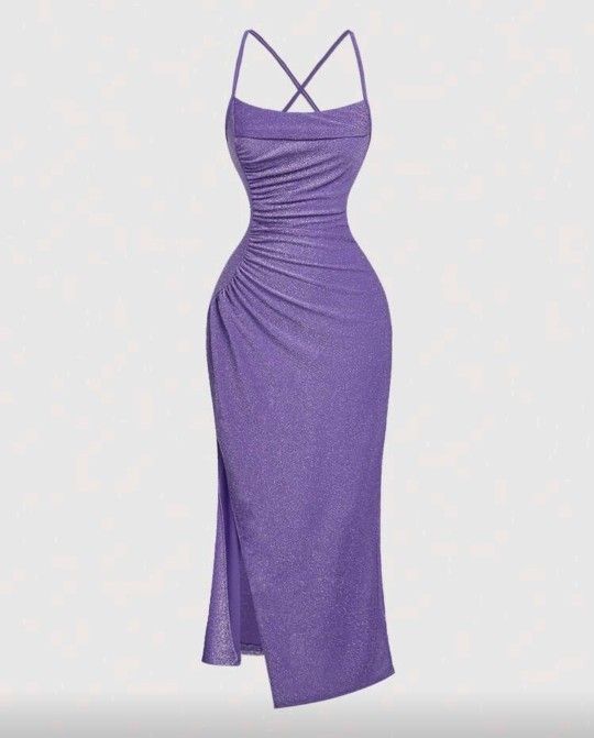 Purple Glitter Dress - Size S