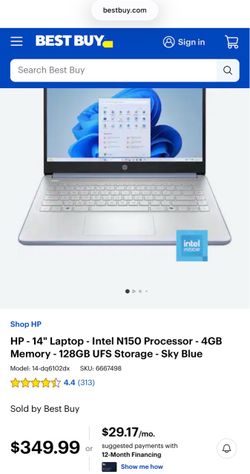 14 in HP windows 11 laptop 1 month old $150 off price paid