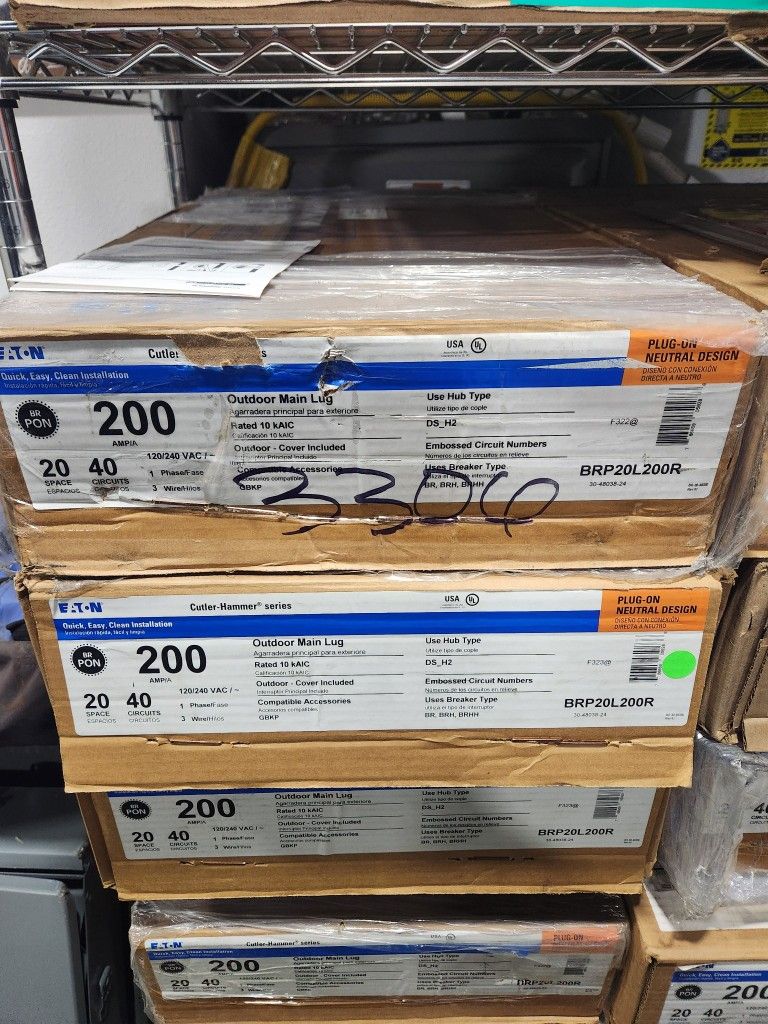 200 Amp 20/40 Sub Panels Eaton And Square D