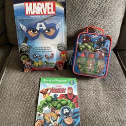 Marvel Avengers Mask Glasses Set and Bath set.  Book included Toy Bundle