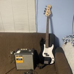 Squier  By Fender Precision Bass Guitar And Rumble 15 Bass Amp Pack