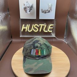 Supreme Multi Color Logo 6-Panel Woodland Camo (FW20)