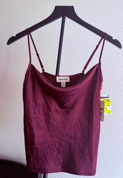 NWT - Open Edit Satin Camisole Tank – Burgundy / Plum (XXS) - NWT
