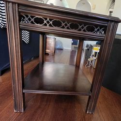 Brown wood living room end-table