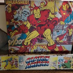Marvel Iron Man And Captain America Canvas Wall Art
