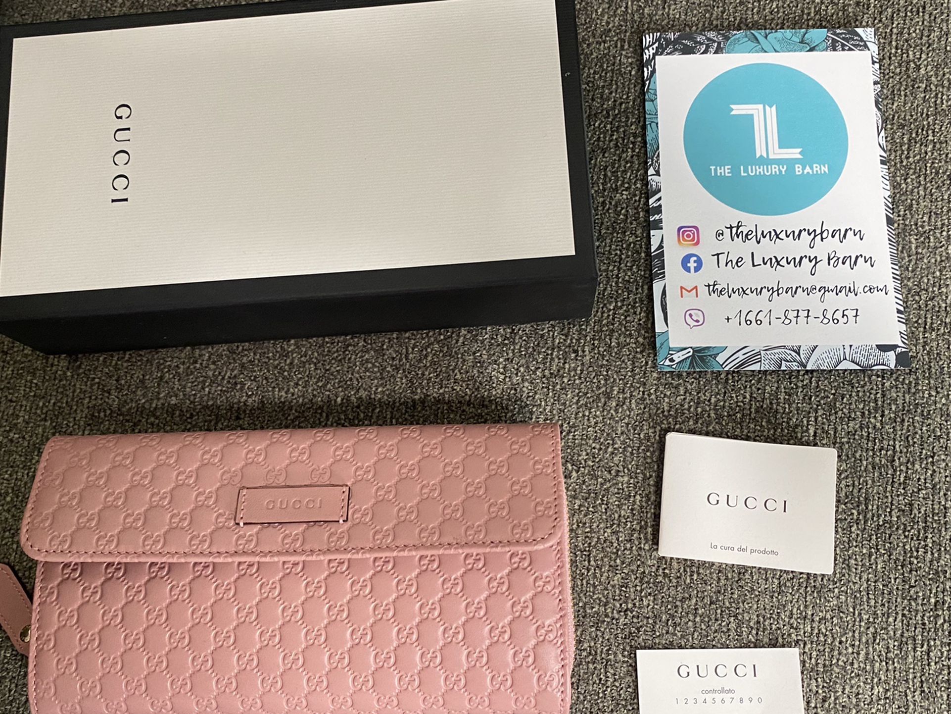 Gucci Women's Soft Pink Microguccissima Continental Flap Wallet