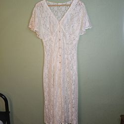 White Lace Dress Medium 