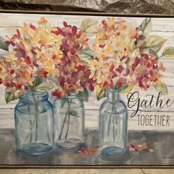 Large Wood Framed Gather Print