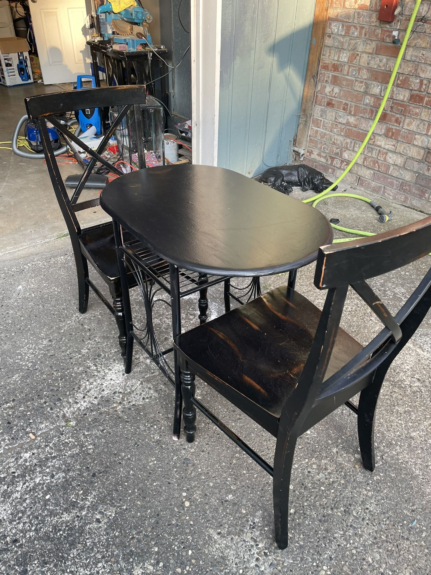 Nice Black Dining Table With 2 Chairs