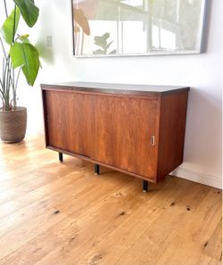 Walnut Mid Century Credenza