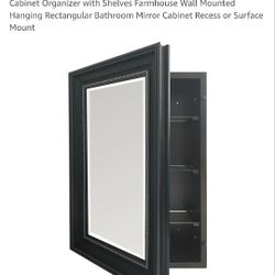 Hesonth Framed Mirror Medicine Cabinet 