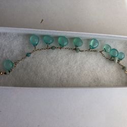 Chalcedony and opal bracelet 7.5 925/14k