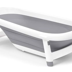 OXO TOT Splash & Store Bathtub | Baby Bathtub | Newborn Baby Essentials | for Keeping Bathtime Secure & Tidy | 0-18 Months | Tub Folds Flat for Compac