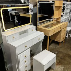 SALE!  BRAND NEW Vanity with Stool & LED Lights (Reg. $300).  ASSEMBLED FREE!!