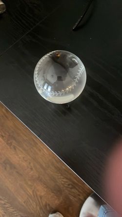 Crystal Glass Baseball Paperweight