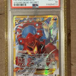 Volcanion EX PSA 10 Secret Rare Alt Art – Steam Siege (NEW CERT) (LOW POP)