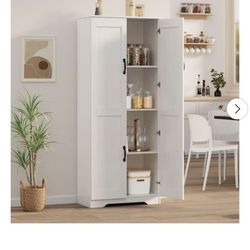 Shop all PhoenixCrest 60" Kitchen Pantry Storage Cabinet with 2 Doors and Adjustable Shelves, Freestanding Kitchen Cabinet, Cupboard for Bathroom, Din