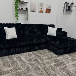 New Sectional Black Couch - Free Delivery