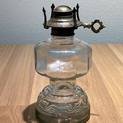 Antique Clear Glass Kerosene Pedestal Oil Lamp Burner lantern lamp