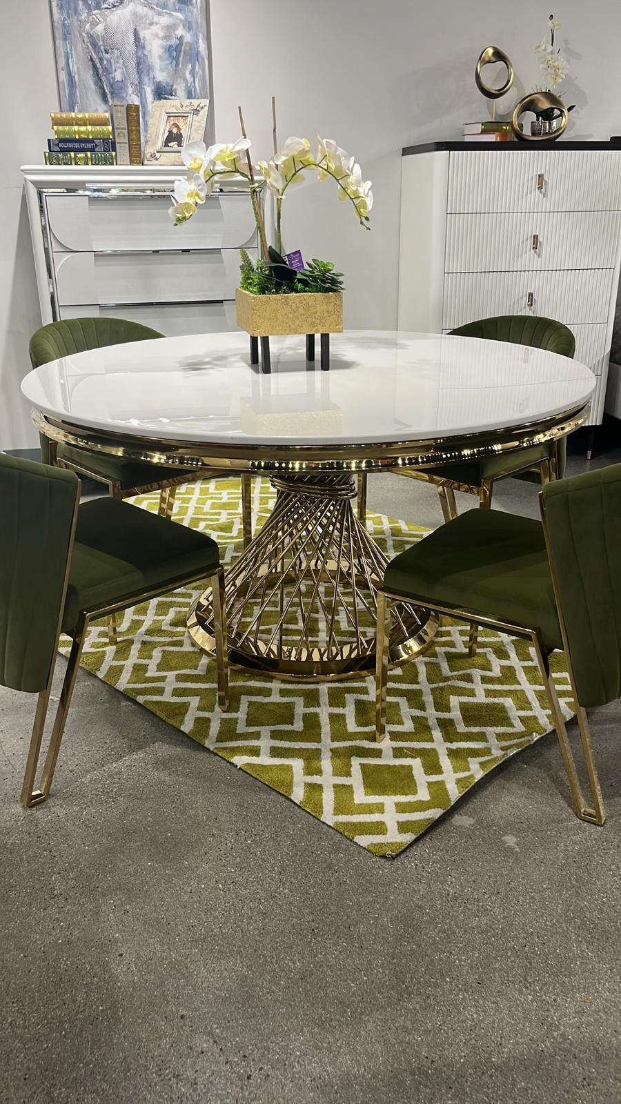 Fallon Engineered Stone, Top & Mirrored Gold Finish Dining Table
ACME$10 Down Payment And Financing Available