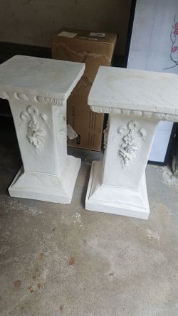 White pedestals