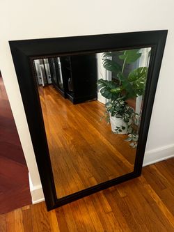 Large Black Framed Wall Mirror – 41.5” x 29.5”
