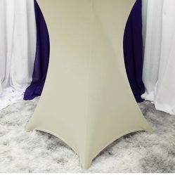 Spandex Ivory Cocktail Table Linens