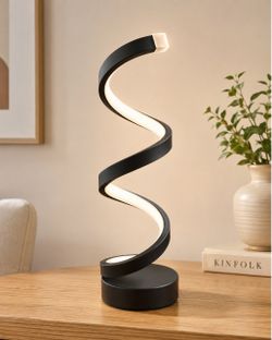 Modern LED Spiral Lamp – Black
