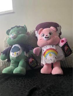 Frankenstein and bride greeters Carebears