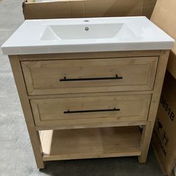 30" Bathroom Vanity Cabinet with Ceramic Sink