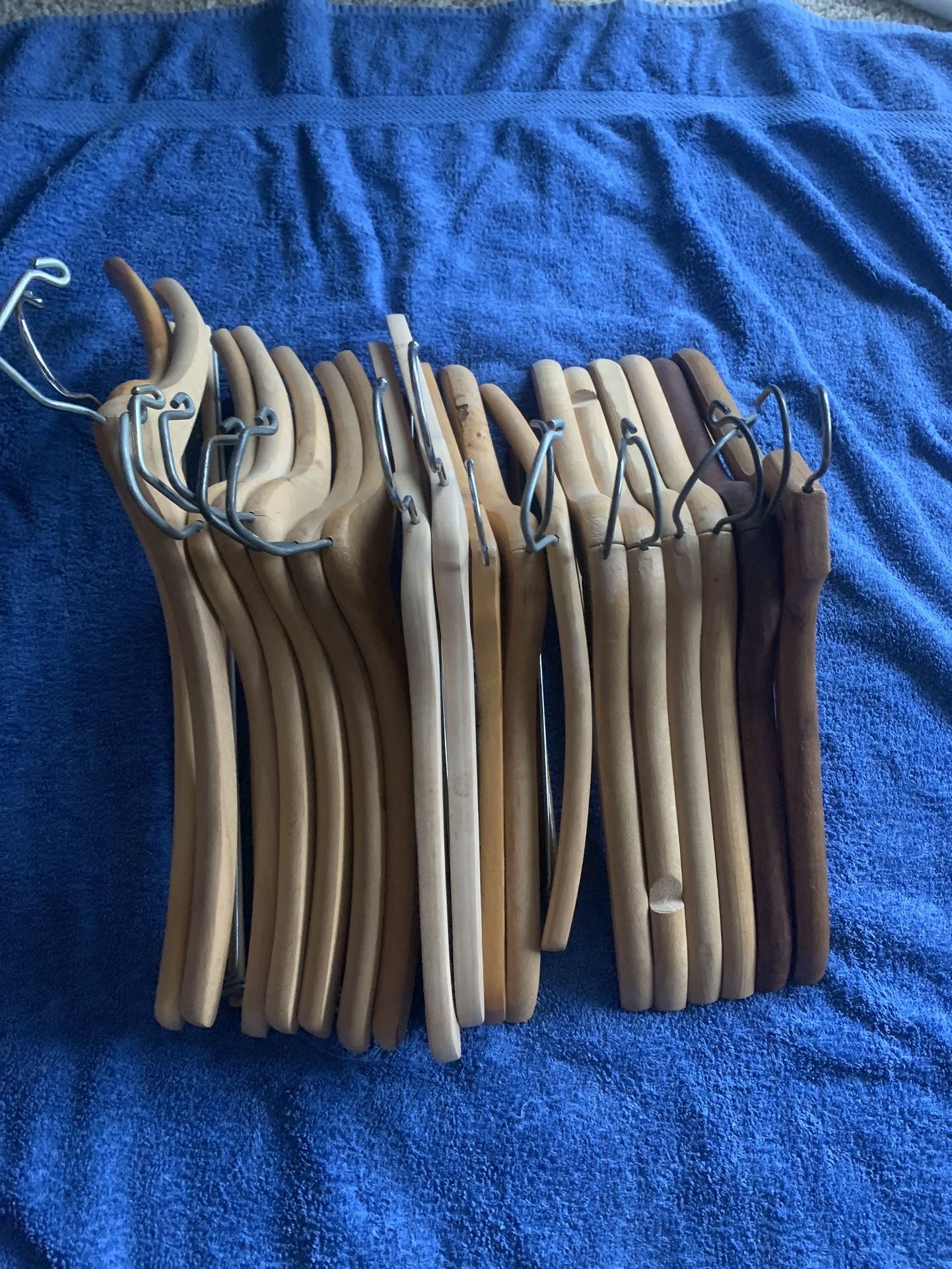 18 wooden hangers - some vintage
