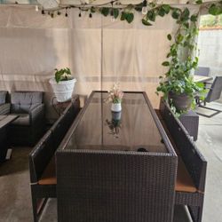 Wicker Patio Set 9pc/Outdoor Dining Set/Outdoor Furniture/Cash Only