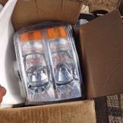 2007-2014 Chevy Silverado 1(contact info removed) 3500 Chrome Headlights Headlamp Assembly Pair