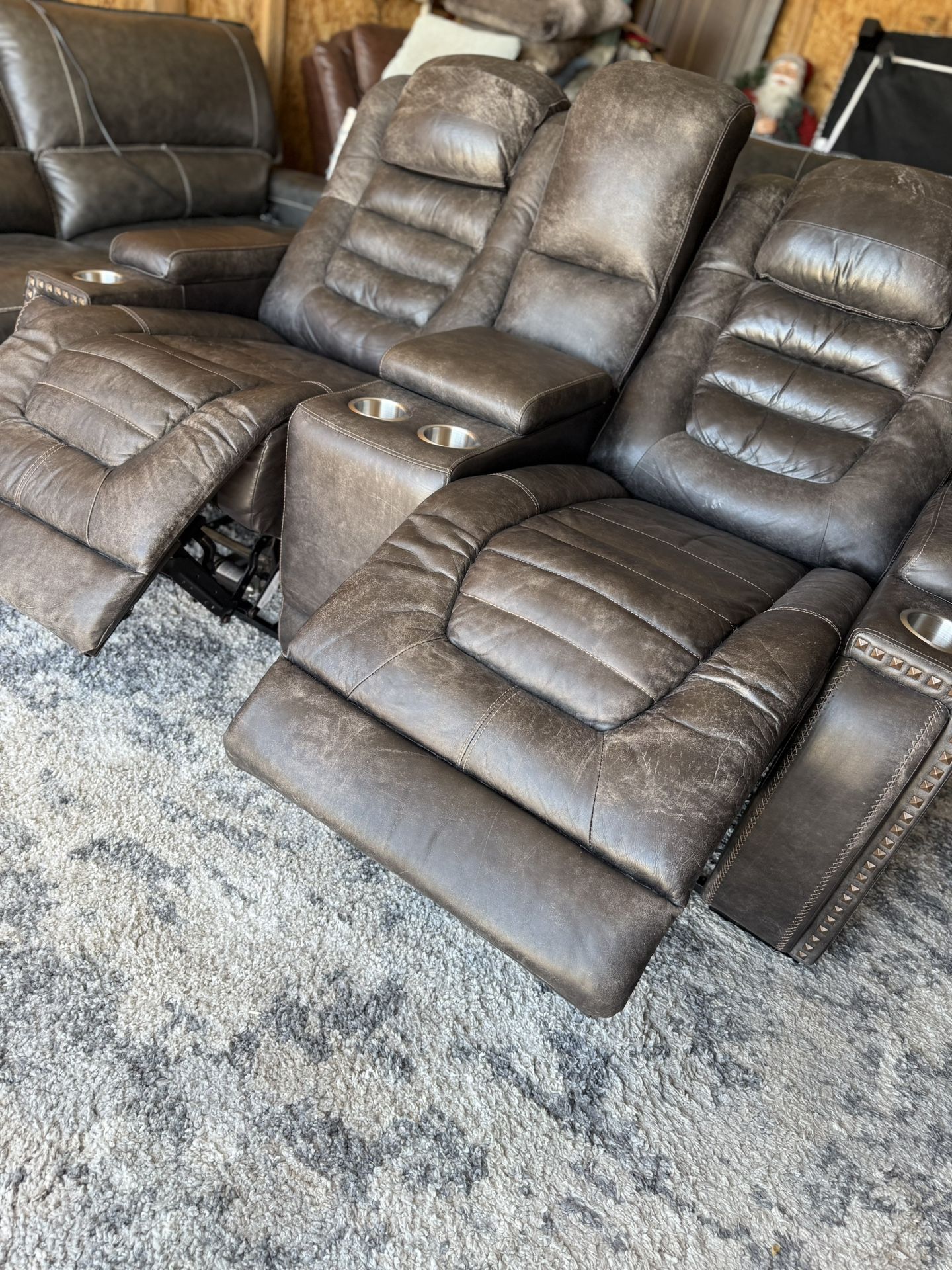 LIVING SPACES Original leather 3 tones of gray color