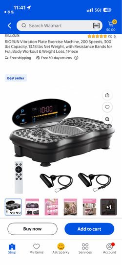 Vibration Plate Exercise Machine with Resistance Bands (Black)