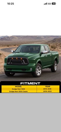 Grill for 2013-2018 Dodge Ram 1500 Front Grille Upper Bumper LED