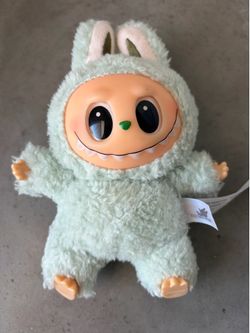 Authentic POP MART Labubu Exciting Macaron Plush Keychain – Green Grape