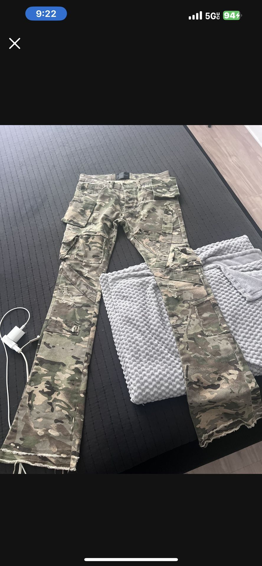 Valabassas Camo Flare Cargo Pants Size 30