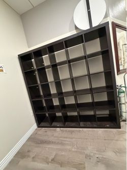 Large Dark Wood Storage Cabinet