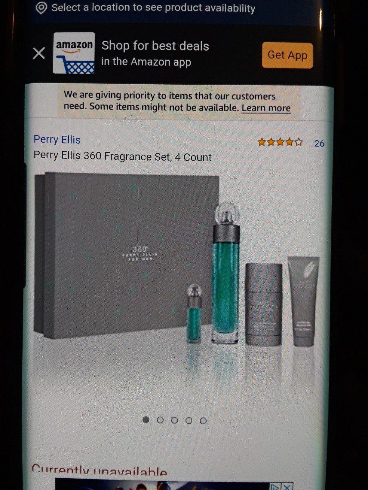 Perry ellis 360 fragrance set of 4