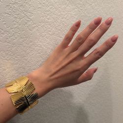 Gold Leaf Cuff Bracelet – Stainless Steel