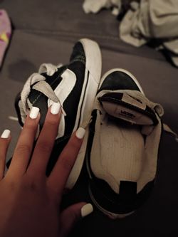 Black and white new school vans